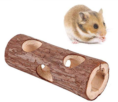 Living Röhrentunnel, Hölzerne Röhre Tier Tunnel Hamster Tube Übung Kauen Spielzeug für Kaninchen Frettchen Meerschweinchen