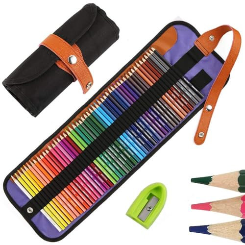 50 Lapices de Colores para dibujo profesional, lapiz para colorear de pinturas y Bosquejo Material de dibujo Set, Incluye sacapuntas, Conjunto Ideal para Adultos y Niños
