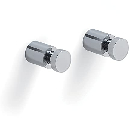 GEDY Appendiabiti da Parete tondi cromati, 2 Appendiabiti da Muro tondi 3CM, Misure e Peso: 3X1,6X1,6 CM & 0,035 kg, Appendini Bagno Realizzati in Ottone, Design R&S Gedy, 2 Anni di Garanzia