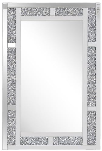 Beliani Moderner Wandspiegel mit Acrylglas-Rahmen Silber 60x90 cm Avrille