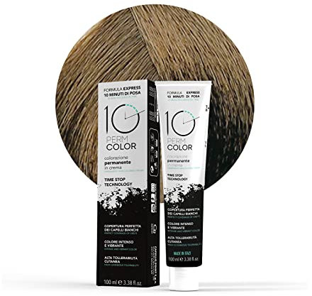 10 Perm, Colorazione a Lunga Durata Express, Colore Capelli 6 Biondo Scuro, Tinta per Capelli, Copertura Rapida e Omogenea in 10 Minuti, Colore Brillante, Intenso e Luminoso, 100 ml