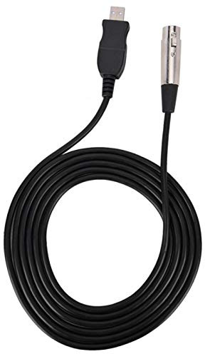 Cable de micrófono USB a XLR, cable adaptador de enlace de micrófono XLR hembra a USB MIC Link Línea de cable negro para Windows 7 / VISTA/XP / 2000