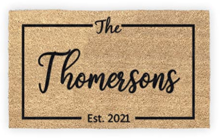 MRC Wood Products Personalized Last Name Coir Coconut Husk Doormat Door Mat 18x30 or 24x36 (18x 30)