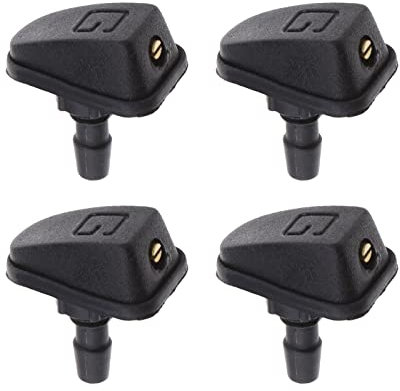 Create idea Universal Scheibenwischerdüse Wassersprühdüse Kunststoff Einstellbare Schwarz 4 Stück