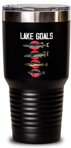 Trinkbecher, Edelstahl, isoliert, lustig, Seeziele, Angeln, 850 ml