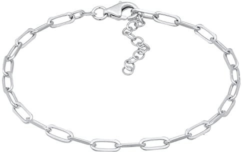 Damen Gliederarmband aus 925 Sterling Silber, Charm-Armband (3 mm) Classic, hochwertiges Charm-Armband für alle gängigen Charm Anhänger, Länge 16-19 cm