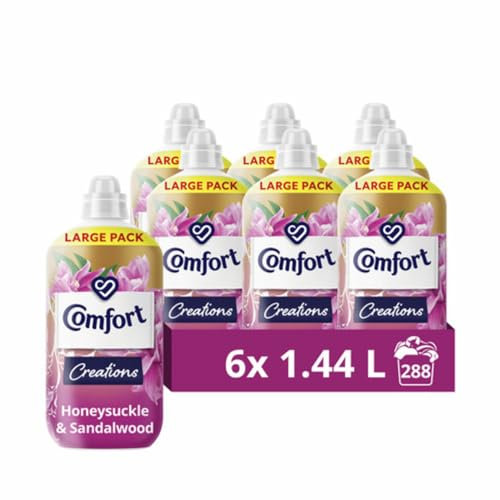 Comfort Creations Honeysuckle & Sandalwood Fabric Conditioner with Stay Fresh technology for 100 days of freshness + fragrance* 288 washes (6x 1.44 L)