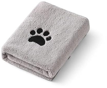 EUYIMOMO Bademantel Hund Badetuchmatte for Haustiere, schnell trocknend, saugfähig, extra dick, Mikrofaser, Polyester, Brokat, Hunde- und Katzentuch, Badetuch (Color : B, Size : 60 * 100CM)
