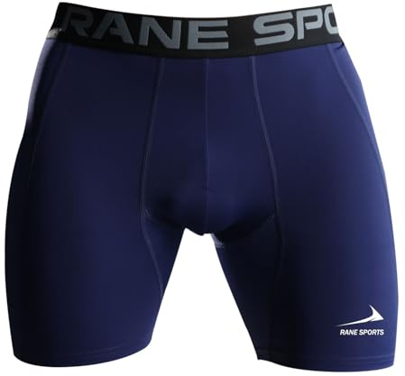 Short de Compression Fonctionnel pour Homme, Collant à séchage Rapide, Short de Course Respirant avec Poches latérales Bleu Marine 2XL