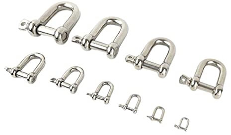M4 M5 M6 M8 M10 M12 M16 Gerade D Schäkel Edelstahl D Typ Kurz Brechen D Rigging Schäkel Haken Boot Takelage (Size : M8 2pcs)