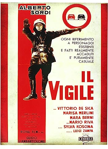 KUSTOM ART Poster da Parete Serie Locandine Film Famosi (Il Vigile con Sordi) Senza Cornice. Stampa Artistica su Carta Patinata 40x30 cm