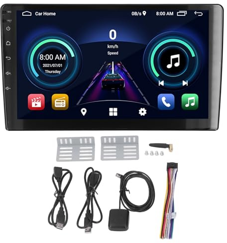 Lettore multimediale per auto, Bluetooth 5.0 Lossless Sound Connessione Wi-Fi universale Car Stereo Luce chiave a 7 colori per Android 10.1,CD,VCD,DVD per auto