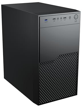 Vida Enterprise Black Office Case, Micro ATX, 12cm Fan, Mesh Front