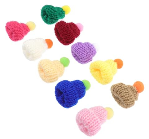 VALICLUD 10 Stück Mini Strickmütze DIY Strickmütze Zubehör DIY Versorgung DIY Zubehör DIY Herstellungs Gadget DIY Handarbeitsmaterial Mini Hut Zubehör Hut Herstellungs