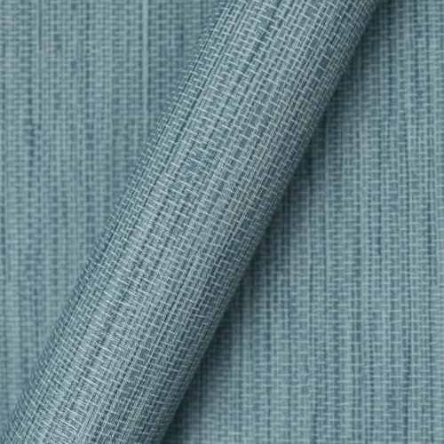 Umtiti Blaue Grassweave-Tapete zum Abziehen und Aufkleben, Grasgewebe, 44 x 300 cm, Vinyl, selbstklebend, wasserdicht, für Zuhause und Büro, Dekoration, Gras-BU-3 m