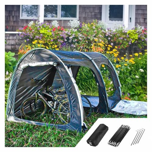 YSMSMZJK Gartenhütte Hängen 2 in 1 Fahrradgarage mit 210D Oxford-Gewebe PU4000 Wasserdicht Fahrradbox Fahradgaragenzelt
