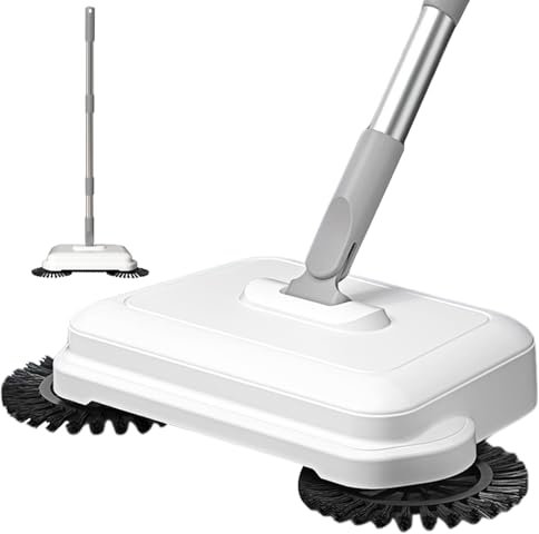 Hemore Floor Sweeper, 2-in-1 360° Rotating Hand Push Sweeper, High Efficient Carpet Sweeper with Long Handle, Hanging Manual Vacuum Sweeper for Home Office, Push Sweeper, Floor Sweeper