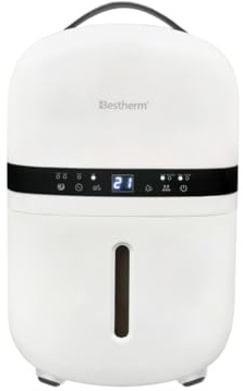 BESTHERM - Déshumidificateur d'air - Nova 5L/jour, fonction purificateur d'air, filtre à charbon actif anti-odeurs, avec minuterie 24h