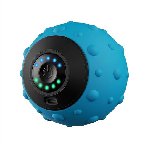 Vibrating Ball Massager, Electric Fascia Ball Muscle Relaxation Massager Fitness Yoga Exercise Recovery Vibration Handball, Mobility Ball for Workout Recovery, Pain Relief (Blue)
