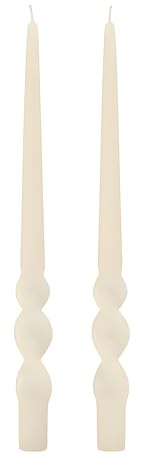 Voluta spiral handgjorda ljus set om 40 cm – höjd 40 cm – elfenben – Cereria Di Giorgio