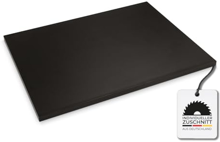 Hausfux Tischplatte nach Maß - 2,5 cm Starke Spanplatte, melaminbeschichtet, mit ABS-Kante - individueller Zuschnitt - Made in Germany (Vulkan Schwarz, 80 x 40 cm)