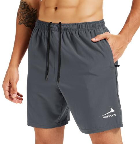 Short de Sport pour Hommes avec Poches zippées - léger, Respirant, idéal pour la Course, la Salle de Sport et Les activités de Plein air