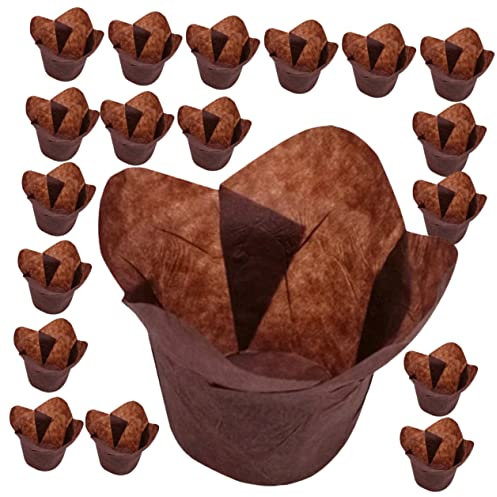Didiseaon Moldes Para Hornear Muffins Tamaño Mediano Papel Alimentario Antigrasa Diseño Loto Capacillos Para Cupcakes Repostería Fiestas 100 Unidades