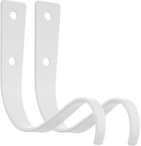 ibasenice Crochet en Fer Blanc Suspendre de Plante 2 Pièces, Support Suspendu Robuste pour Pots de Fleurs et Mangeoires à Oiseaux, pour Décoration Extérieure Minimaliste