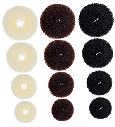 Ipetboom Haarknotenformer für Sicheren Sitz aus Nylon Garn 12 Stück für Damen und Einfache Erstellung von Frisuren und Haarknoten Komfortabler Haarknotenformer