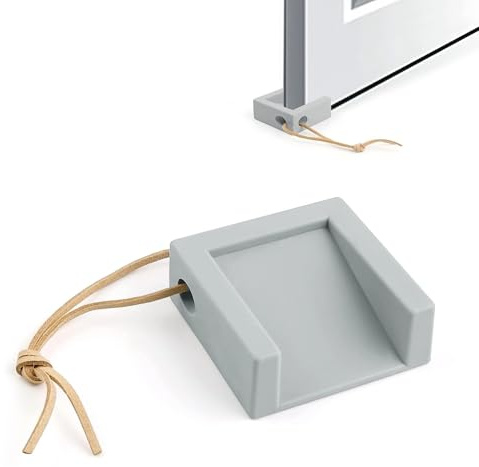 SHENGYIG Fermaporta Antiscivolo con Laccio - Bloccaporte per Interni/Esterni - Adatto per Fessure da 5 a 20 mm - Design Universale (Grigio, Pavimento Sicuro)