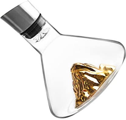 CONGARTENO Decanter Vino Trasparente Design con Bocca Inclinata Rapido Decantatore e Desktop Decorazione e Sicura