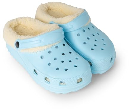 BESCH Zuecos Mujer Invierno – Forro Polar Suave y Suela Antideslizante para Casa o Exterior (Azul, 39)