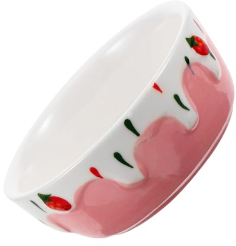 TOBBOMEY Food Grade Ceramic Pet Bowl for Small Animals Tip Rabbit and Hamster Snack Dish Smooth Surface Feeding Container for Hedgehogs Chinchillas and Bunnies Cute Design