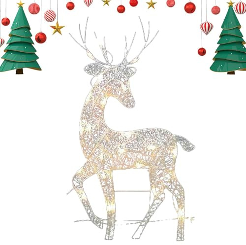 Reindeer Garden Decor Standing Reindeer Family Set Holiday Decorations