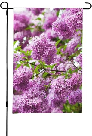 Drapeau de jardin d'été double face Lilas, 12 x 18 pouces, pour l'extérieur