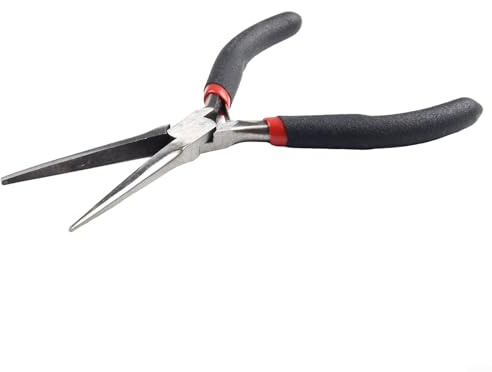 Mini Long Needle Nose Pliers 150mm, Precision Wire Plier Tool for Electronics Repair, Jewelry Making and Model Assembly, Stainless Steel with Non-Slip Handle