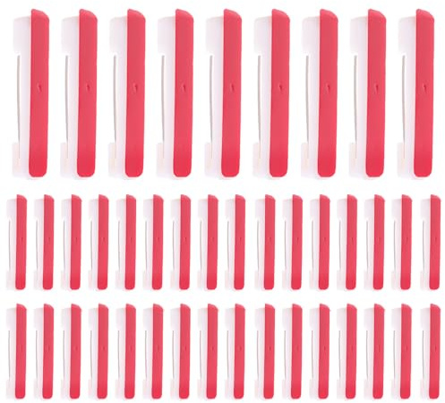 BCOATH 100 Imperdibles con Adhesivo para Manualidades y Etiquetas de Nombre, Pasador de Hebilla de Plástico Blanco para Montar Cintas y Flores en Crafting