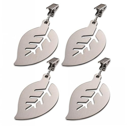 Riverbyland 4 PCS Tablecloth Weights Clip on Leaves Shaped