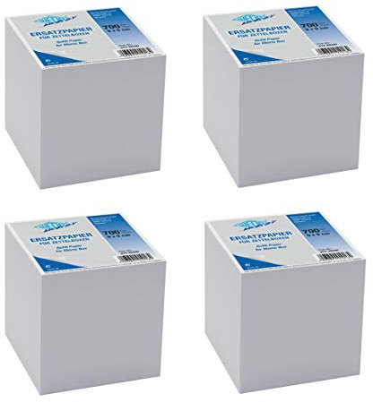 Wedo 27026500 Ersatzpapier (für Zettelbox, holzfrei, 9 x 9 cm, 700 Blatt) (4, weiß)