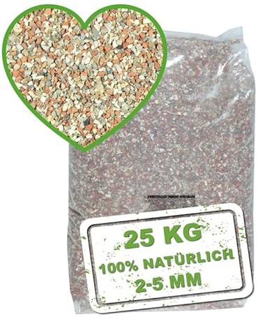 Meine Hennen Mineralgrit 25kg, 2-5mm Körnung, Muschelgrit, Hühnergrit, Pickstein für Hühner, Gritstein, Futterkalk zur Förderung von stabileren Eierschalen, Knochen und Federn