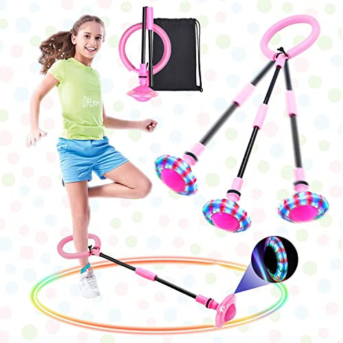 Swing Wheel mit Lichtrad,Kinder Blinkender Springring,Blinkt Schaukelball Sportspielzeug,Faltbarer Flash Jumping Ball Kinder,Springball für Kinder,Blinkender Sprungball,Skip Ball Kinder,Skip It