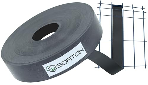 Sorton Kit Lamelle Occultante PVC Rouleau Bande Occultant Brise Vue Grillage Rigide Occultant Cache Cloture en Panneau Rigide pour Jardin 46MM x 35M (Graphite - RAL7015 - sans Clips)
