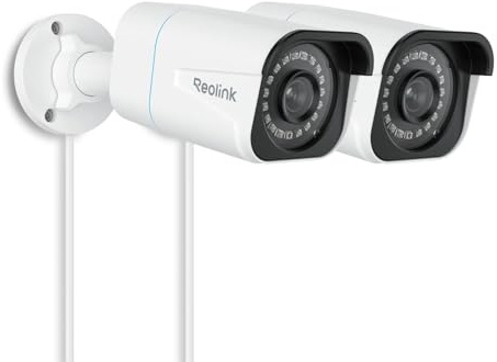 REOLINK 4K/8MP Security Bullet PoE IP Camera,Surveillance Outdoor Indoor,Human/Vehicle/Pet Detection,100ft IR Night Vision,Work with Smart Home,Up to 512GB microSD Card,RLC-810A(Pack of 2)