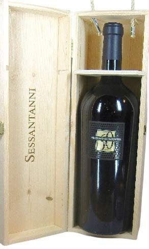 Sessantanni Primitivo di Manduria DOC 2018 Magnum in edler Holzkiste von Feudi di San Marzano, trockener Rotwein aus Apulien
