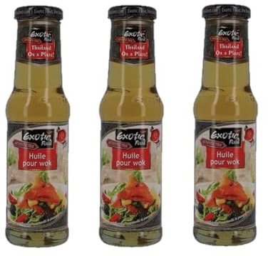 Lote de 3 aceites para wok – frasco de 250 ml