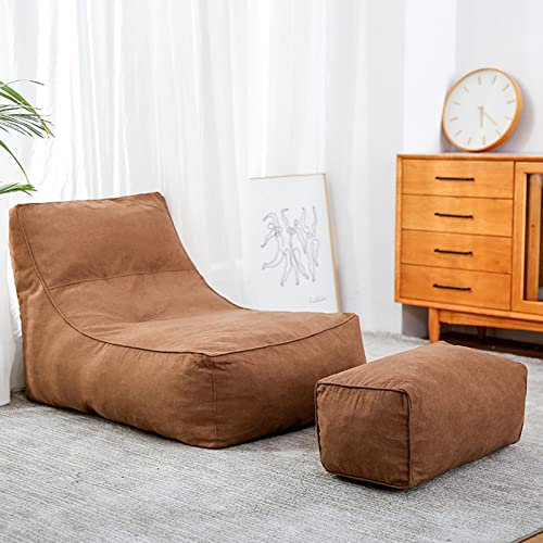 Bean Bag Sitzsack Bodenkissen Erwachsene & Kinder Liege (ohne Füllung) Outdoor Sitzsack Chaiselongue Lounge Gamer Sitzsack Sessel,Braun