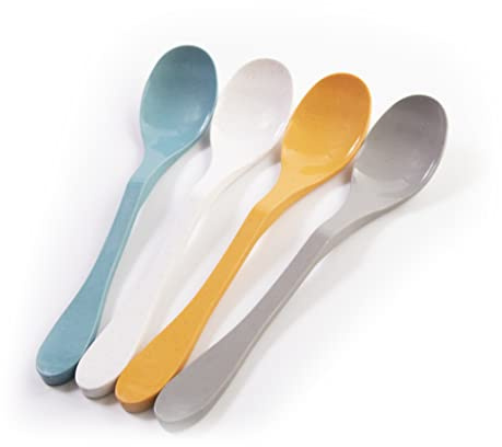 Knork Eco Spoon Plant Based Cutlery Bamboo Reusable Flatware Set, 12 Piece, Gray
