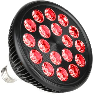 DS Picnic Red Therapy Light lamp 54 W 18 LED with Light Socket, Dual Chips Red 660 and Near Infrared 850nm Bulbs