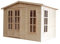 TIMBELA Casetta da Giardino 6m2-332x222xA232 cm - Casetta in Legno da Giardino - Capanno in Legno - Studio Giardino - con tegole bituminose Verde M334FB+H334FBGREEN