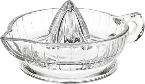 KKgud Citrus Juicer with Handle and Pour Spout, Glass Manual Juicer for Small Lemon and Small Orange